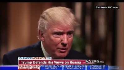 Trump in 2016 saying that Putin will never invade Ukraine