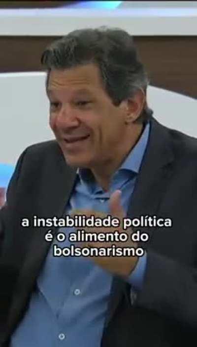 Haddad sobre o bolsonarismo, na Roda Viva, ontem