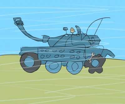 Quickly Hugo, RePierre the wheel!