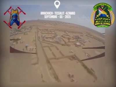 The Azawad Liberation Front (ethnic Tuareg group) use an FPV kamikaze drone with an PG-7V(M) warhead to attack a Mali Army Bayraktar TB2 control center (Sep 5)