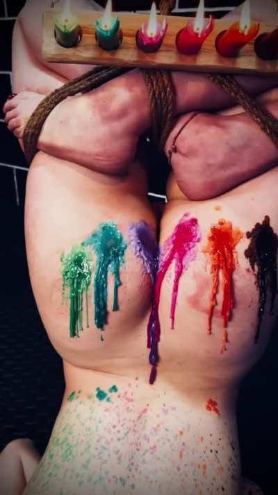 Extreme wax and rope play [F]