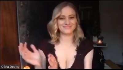 Olivia Taylor Dudley in a Zoom call