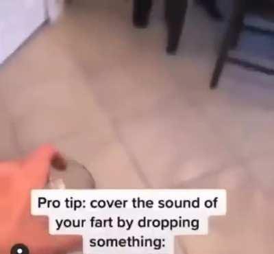 SLPT cover a fart by dropping something