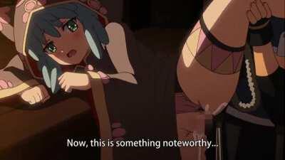 Testing out her new toy (Sauce: Muma No Machi Cornelica 2)