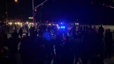 Group of antifa from Portland continue their protest in support of Kevin Peterson in Vancouver, WA. Peterson was shot dead this week by deputies after firing rounds at them during a chase. His social media is filled w/posts glorifying violent criminality.