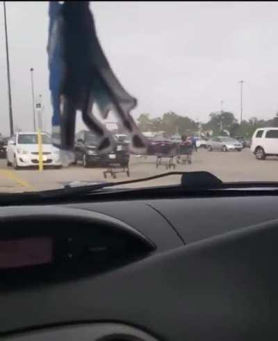 Abrupt chaos in parking lot