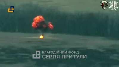 UA Special Forces 1st Battalion, 8th Regiment targeted a Russian soldier with an FPV 'kamikaze' drone. The Russian attempts to defend himself by lobbing what seem to be bottles of fuel at the drone. Published May 13, 2024
