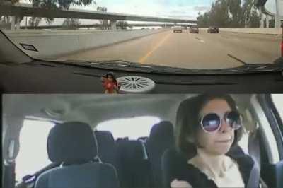 Idiot who doesn’t know side mirrors are there for a reason