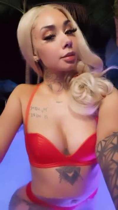 Ally in a red bikini