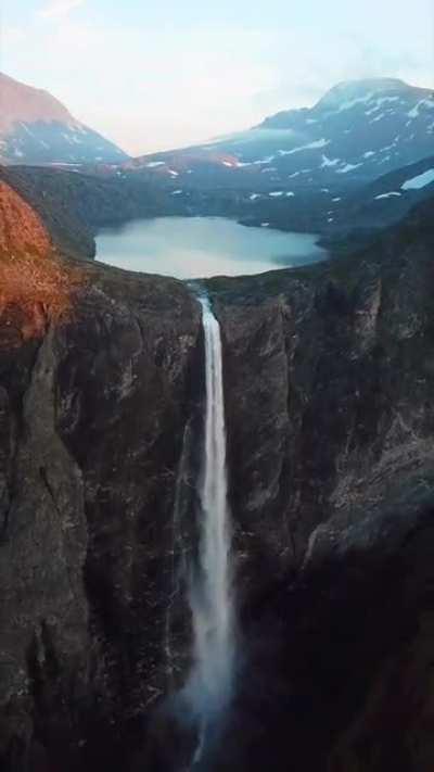 Mardalsfossen Falls, Norway. Mardalsfossen is a waterfall in Molde Municipality in Møre og Romsdal county. It is sometimes referred to as one of the tallest waterfalls in Europe.