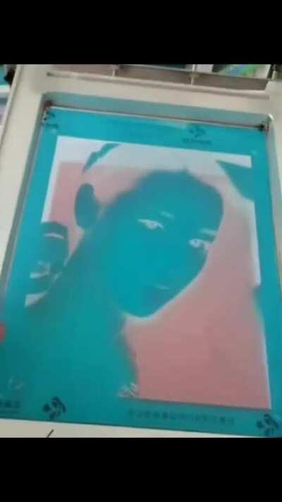 Four color silk screen print