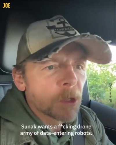 Simon Pegg isn't a fan of the PM's compulsory maths plan for pupils.