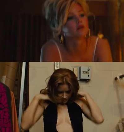 Jennifer Lawrence and Amy Adams in American Hustle. Wish I had been on the sets. Who's your pick ?