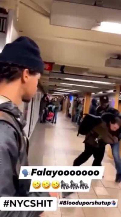 Spitting on a guy on the subway