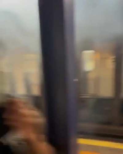 Bike on New York subway track