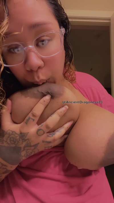 Just giving my nipples a little taste test and attention ❤️