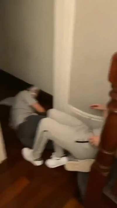 To slide down the stairs