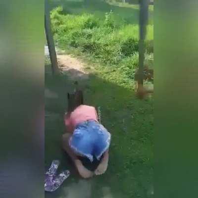 Girl gets destroyed for stealing