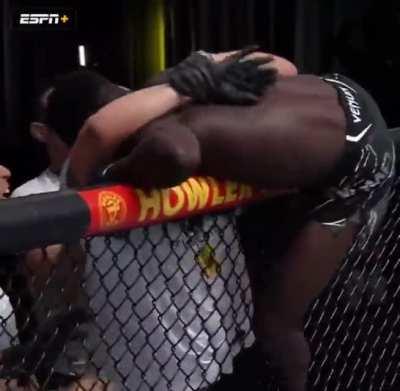 David Onama shoots a man with his barehands.