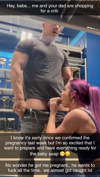 Your wife and your dad are already buying a crib for the baby.. and they decide to have some public fun