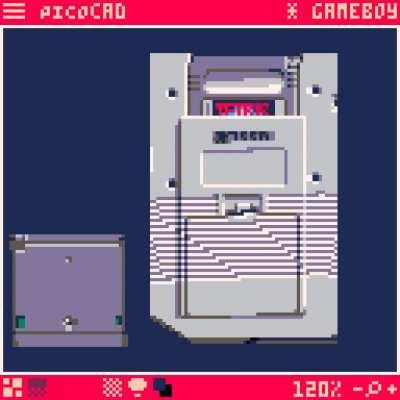 Gameboy DMG-01 modeled with @JohanPeitz's PicoCAD!