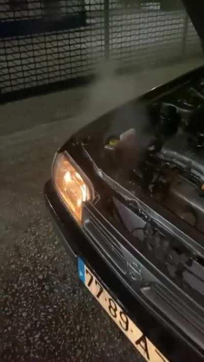 opening the radiator water when the car is hot