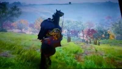 Riding a horse the Viking way