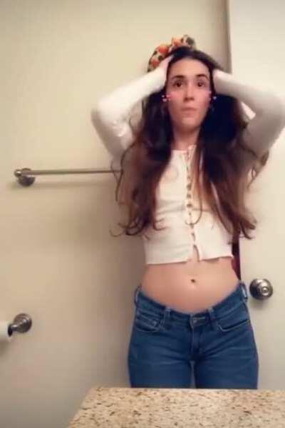 checking herself out