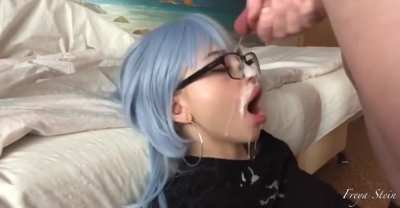 Cute e-girl gets covered