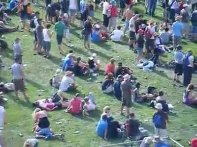 Woman pins a man at Big Day Out Auckland 2009