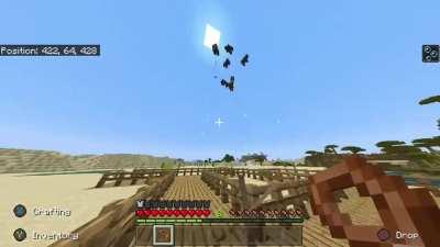 [Minecraft] Cows aren’t affected by gravity.