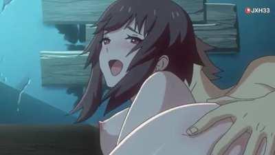 is fucked so hard until the entire cum squirts out of her pussy💦
