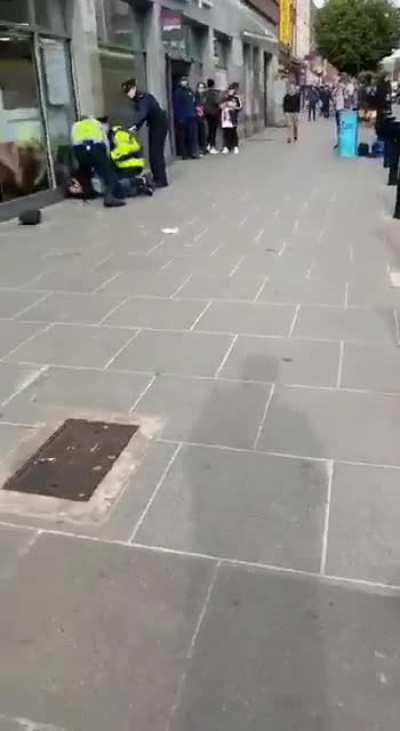 Armed man. Knife. No shots. Still alive.