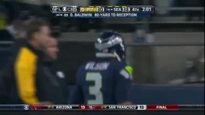 [Highlight] Doug Baldwin takes a short pass 80 yards to the house against the Steelers