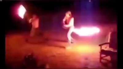 When two people fight with fire aspect