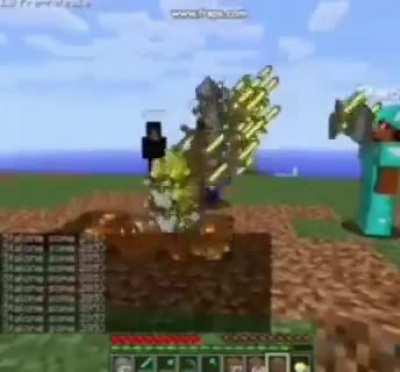 (Reposted from Twitter) Minecraft Steve puking out his whole inventory