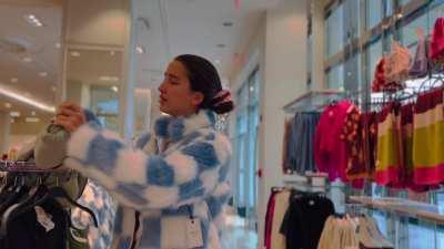 Without a bra in the store [gif]