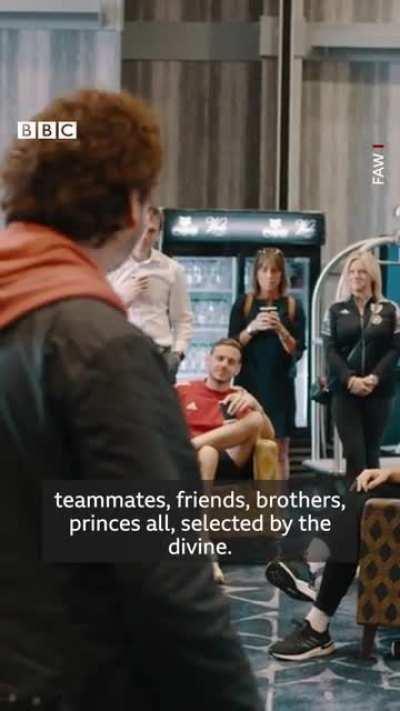 Michael Sheen delivers his rousing team talk to Wales squad ahead of the World Cup