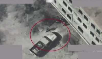 Saudi Air Force targeted a vehicle carrying Zelzal rockets and a number of Houthis surrounding the vehicle in Yemen.