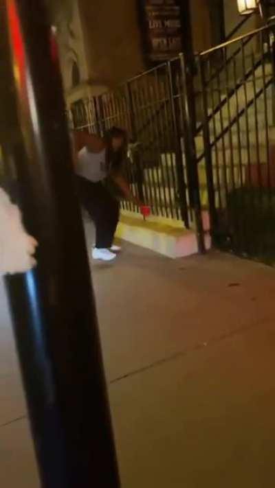 The pole was minding its own business.