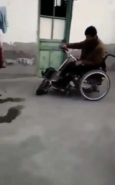 This wheelchair attachment is awesome