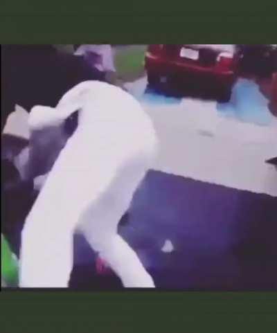 Bully gets beaten and dragged through a puddle