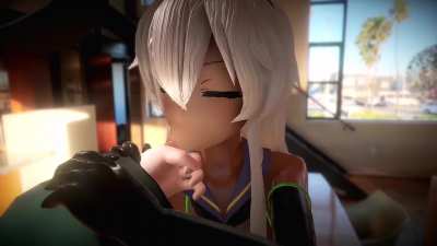 Shimakaze Gyaru Slut - Finger blowjob [MMD R18]