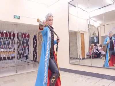 My cosplay on classic Vergil from DmC3.