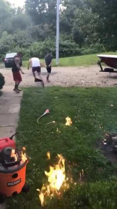 Blower, fuel, fire, and 3 jerks