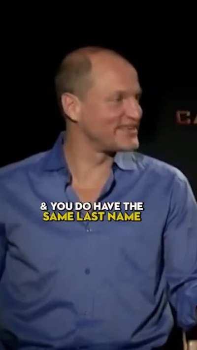 The exact moment Woody Harrelson realized Chris Hemsworth & Liam Hemsworth are brothers (not (OC)