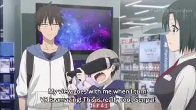 Uzaki plays VR Minecraft!