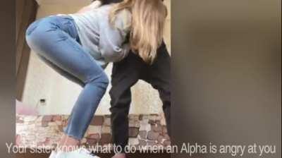 Your bully knocked you down and was about to kick your ass big time, but your sister swooped in to the resque! (girl: Allinika)