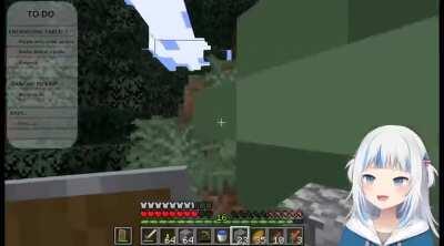 Gura and Baby Chicken