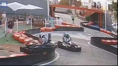 Crazy gokart crash in Spain
